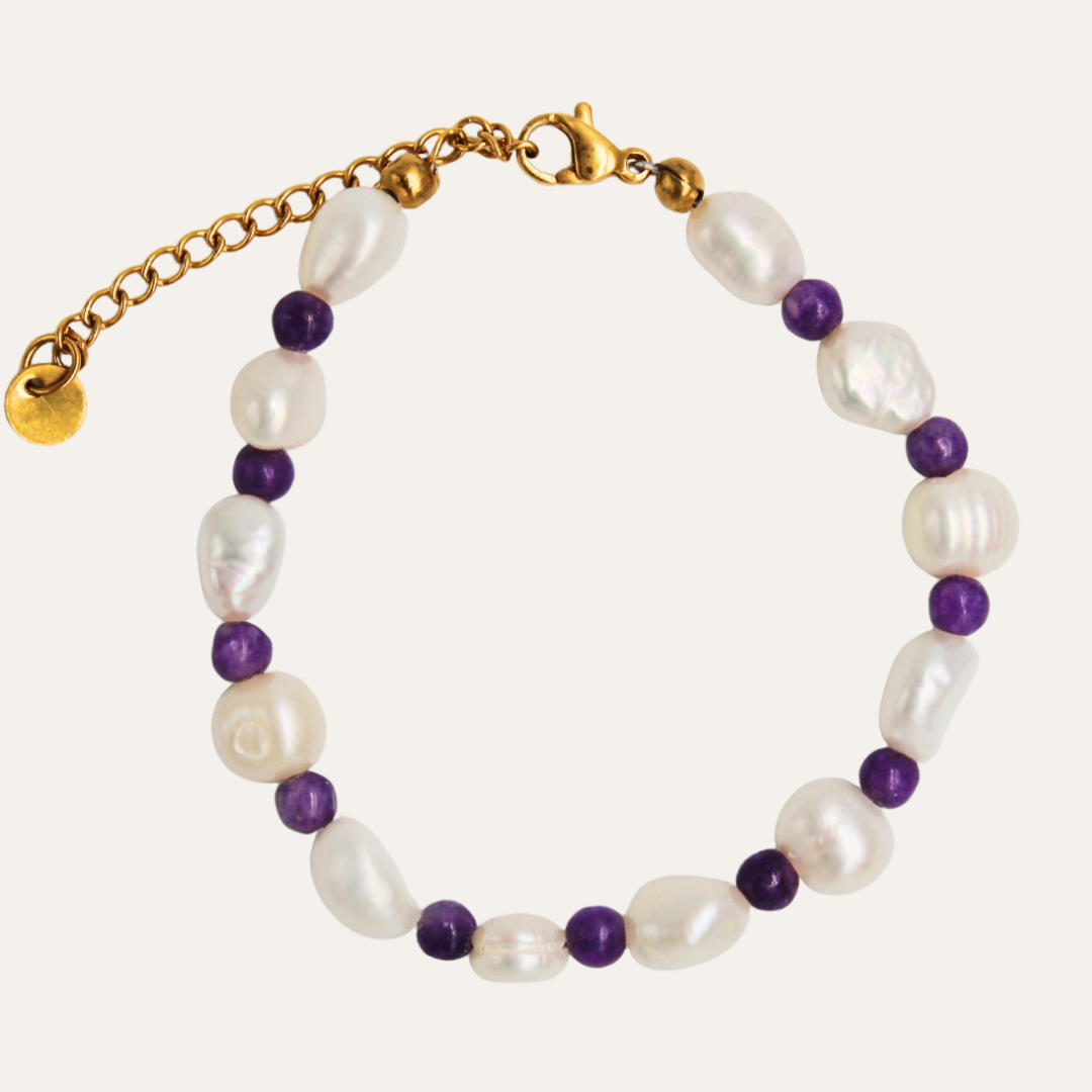 Amethyst Pearl Bracelet