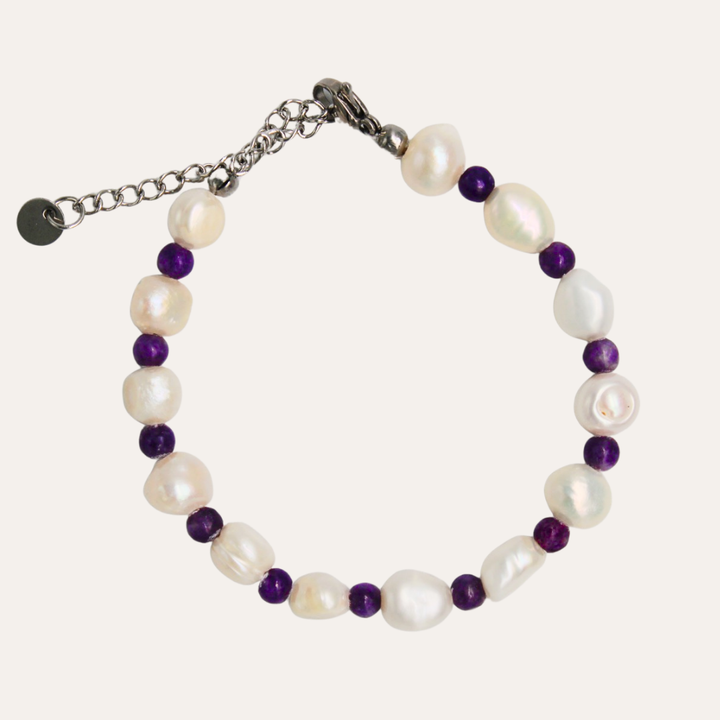 Amethyst Pearl Bracelet