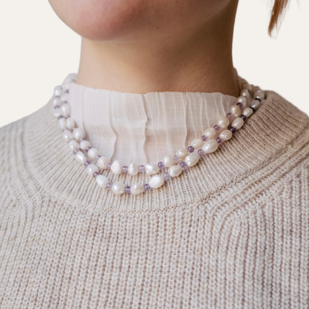 Amethyst Pearl Necklace