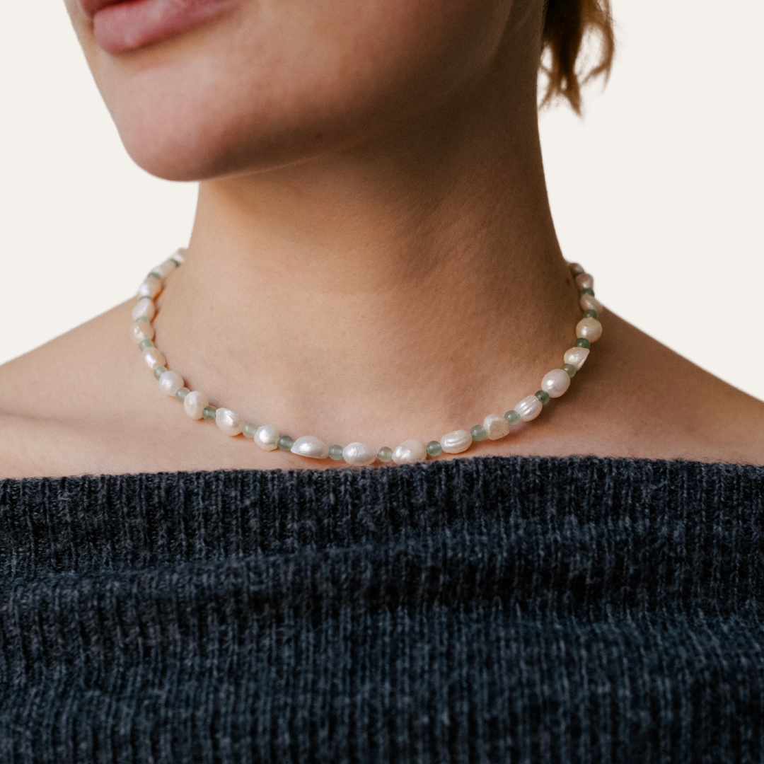 Aventurine Pearl Necklace