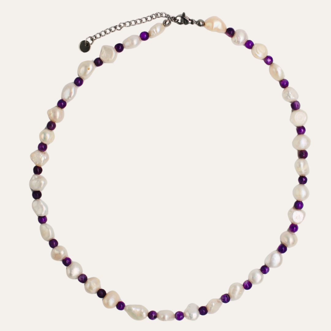 Amethyst Pearl Necklace