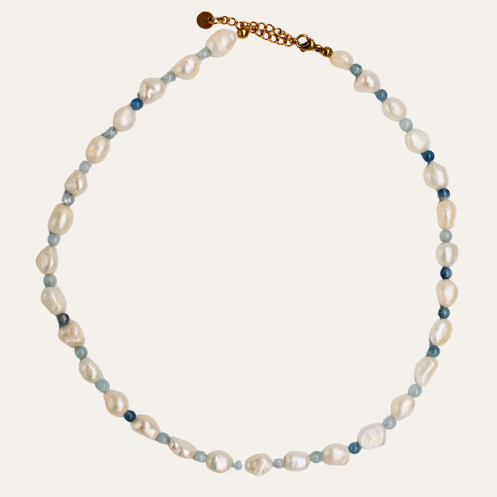 Aquamarine Pearl Necklace