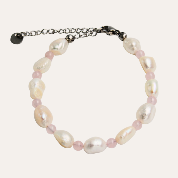 Rosequarts Pearl Bracelet