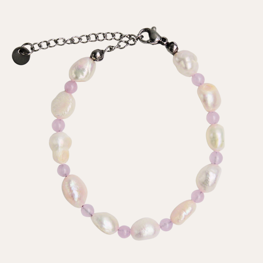 Rosequarts Pearl Bracelet